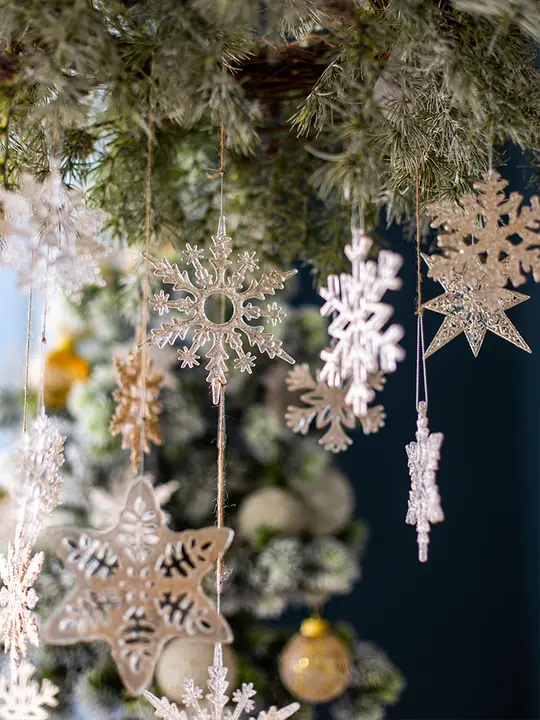 クリスマス用 雪の結晶デコレーション【クリスマスツリー用・シーン設置用・雰囲気作り】