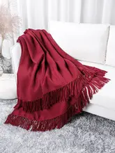 レッドベッドスロー 結婚用テールカバー【高級感・タッセル付き・ワインレッド】