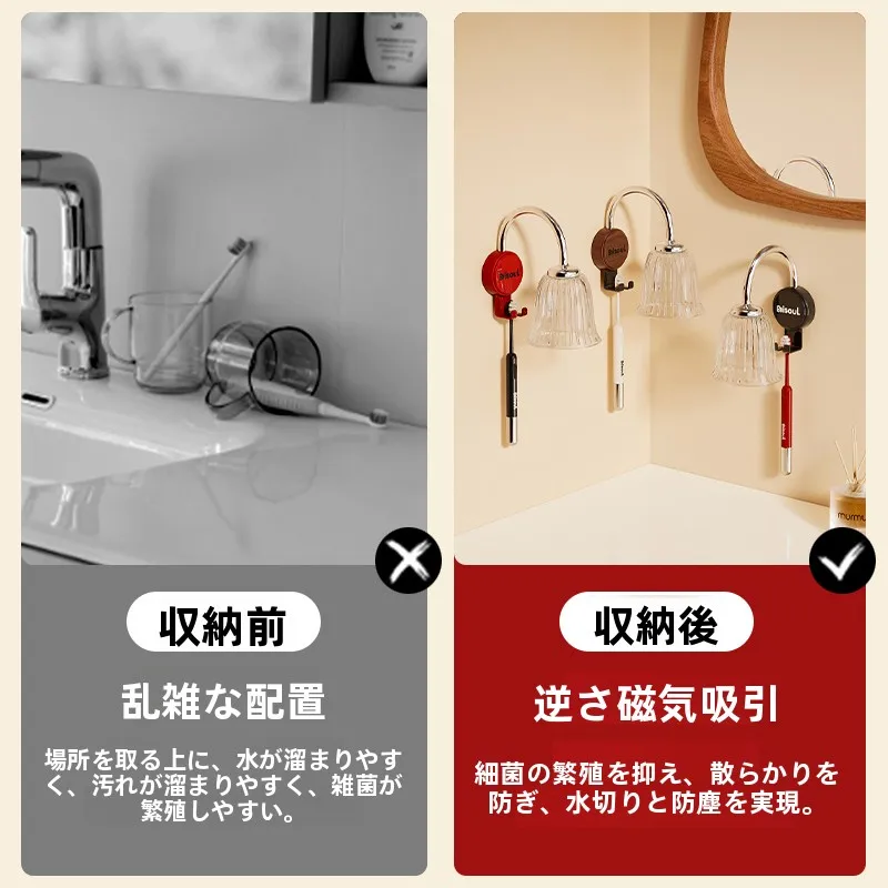 後付け洗面台の設置と機能：ヴィンテージデザインのマグネット式スタンドが解決する実際の課題