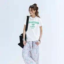 発泡プリントロゴ付き 体にフィットするショート袖Tシャツ【涼感素材・女性用】
