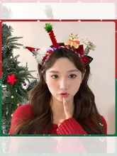 光るクリスマスヘッドバンド【サンタ帽子・トナカイ装飾】
