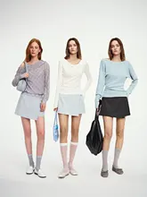 オレンジ色のデザインのフレアパンツ【レディース・カジュアル・春用】（セットアップ対応）