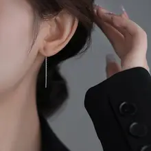 999純銀製 フォックスイヤリング【ロングタイプ・タッセルデザイン・上品】