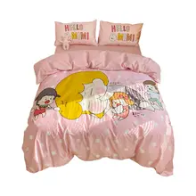 可愛いアニメデザイン！純綿4点セット寝具【日本風・インテリア用・カーミングな色合い】