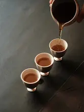 手作り小高脚杯【金彩銀彩・香茶用・茶道具】