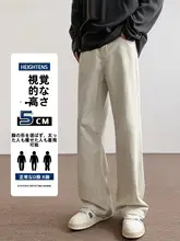 クリーム色のヴィンテージ風カーゴパンツ【男士用・春秋向け・ストレートフィット】