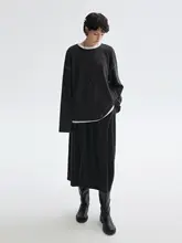 2点セット レディース ルーズTシャツ ドレープ感スカート  お散歩コーデ 「bymolycho」