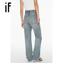 トルコ製デニムの淡い青色高品質ノンストレッチローライズストレートジーンズ