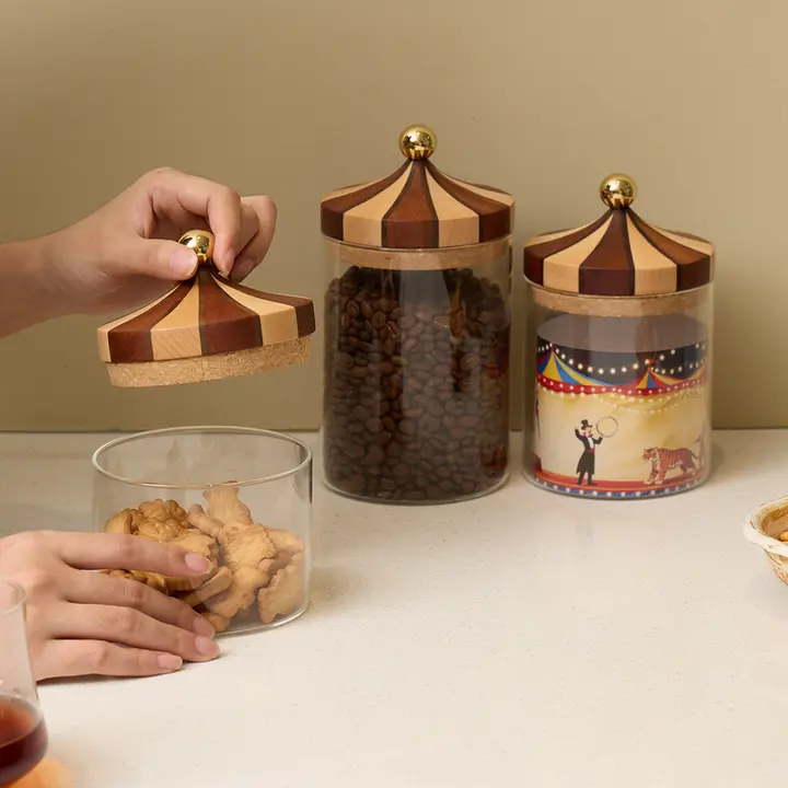 防湿木製収納容器【お菓子やナッツ用・コーヒー豆ストレージ・大容量】