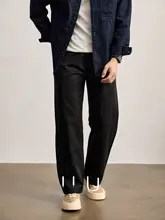 個性的なポケットデザインのメンズストレートパンツ【レーヨン混紡・斜め織り・カジュアル】