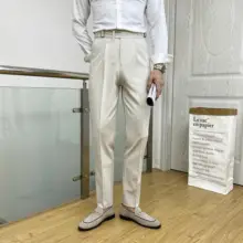 スラックス メン  ズ ビジネスカジュアル 無地  drape フィット スリム 英国 スタイル