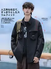 シャツジャケット メンズ 長袖 ワーク風 ゆったり カジュアル 春秋