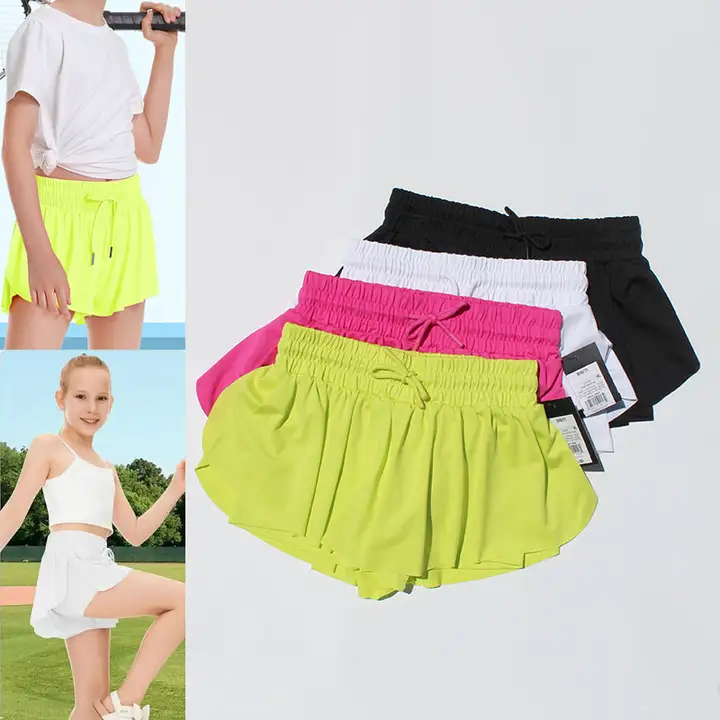女の子用 夏用速乾ショートパンツ【二重構造・光透け防止・ランニング・バスケットボール対応】（セットアップ対応）
