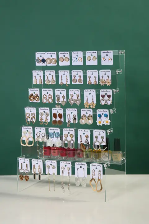 アクリル製 耳飾りディスプレイスタンド【階段式・耳飾り用・展示用】