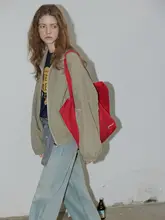 韓国風レトロデザインのプリント野球ジャケット【ゆったりシルエット・カジュアル・女性用】