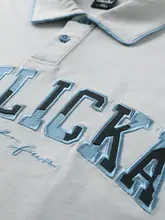 刺繍入りポロシャツ【ユニセックス・カジュアル・コットン素材・オーバーサイズ】