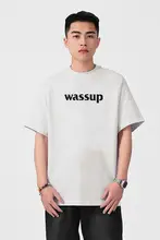 Tシャツ 半袖 メンズ ユニセックス ロゴプリント オーバーサイズ ストリート 夏 「WASSUP HEODS」