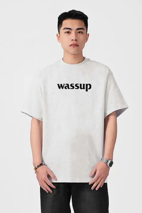 Tシャツ 半袖 メンズ ユニセックス ロゴプリント オーバーサイズ ストリート 夏 「WASSUP HEODS」