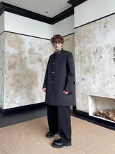 学院風 高級感ある立ち襟トレンチコート【ベルト付き・ミドル丈・カジュアルシルエット】