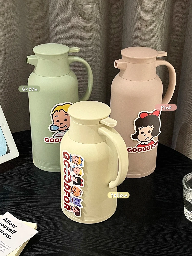 ガラス内蔵の保温ポット：大容量1.8Lで24時間熱を保つ家庭用保温ジャー