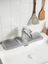 キッチン用 防水防滑シリコンマット【水栓＆シンク用・カット可能・水はね防止】
