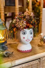 植木鉢 女性フェイス オブジェ フレンチ ヴィンテージ クラシカル アート 多肉植物 観葉植物 ベランダ インテリア 切り花