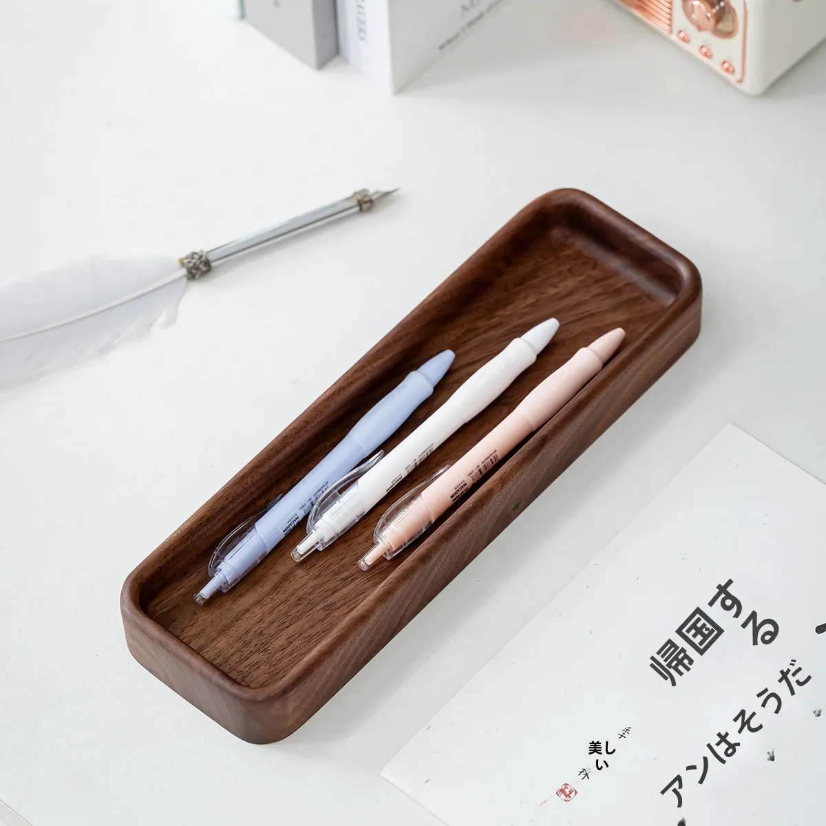 平成 懐かしい筆箱 とは？北米産ブラックウォールナット製無蓋文房具ボックスの実用性とデザイン解析