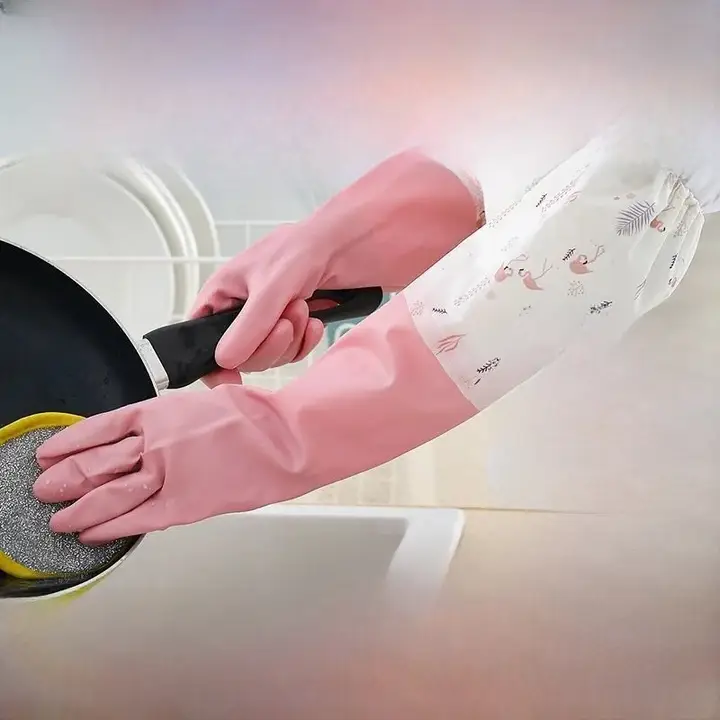 防水女性用洗い物手袋【冬用・加熱内側・耐磨・ラテックス製・耐久性あり】