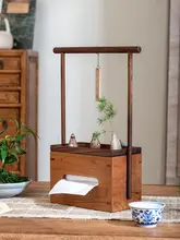 ヴィンテージ風 木製ペーパーボックス【高級感・和風・ティータイム用】