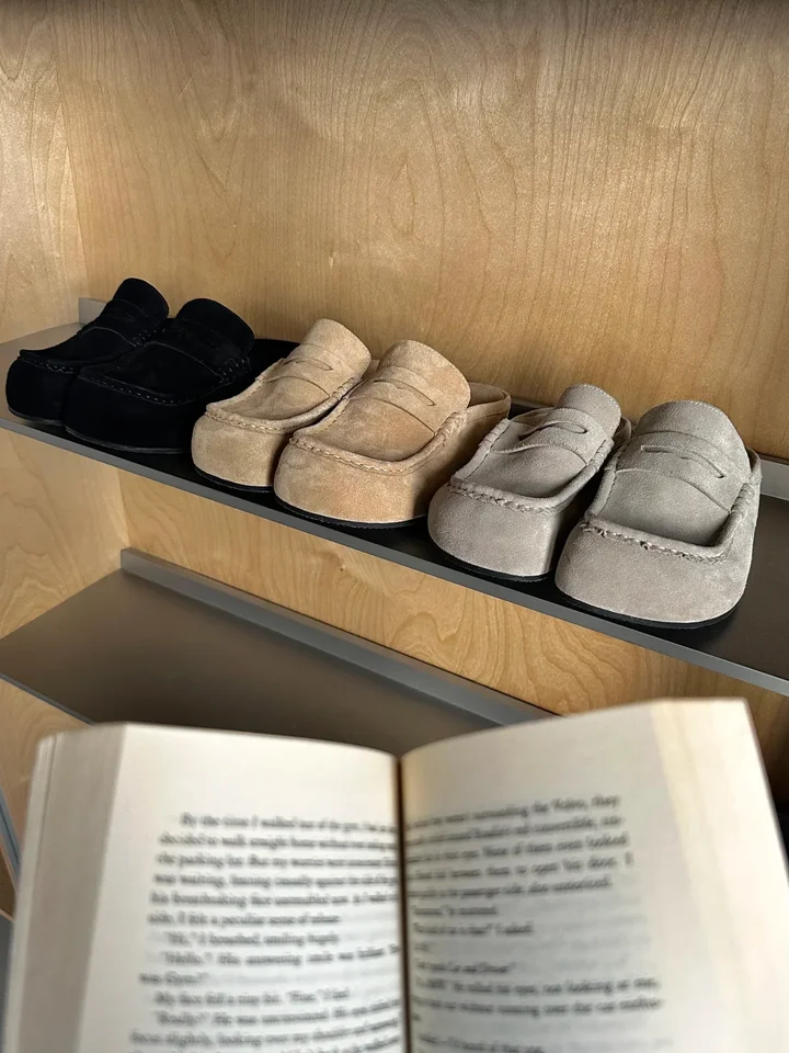 フロントオープンミュールシューズ【男女兼用・スリッポン・通勤用】