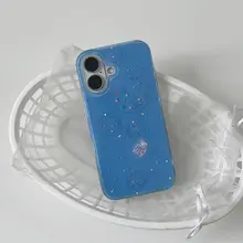 夢のようなウサギと星のデザインのiPhoneケース【可愛い・防摔・ブルー調】