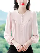 夏のシフォン長袖ブラウス【ゆったりシルエット・スタイリッシュデザイン】