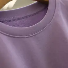 シンプルな無地ラウンドネックゆったりフィット女性用トレーナー（セットアップ対応）