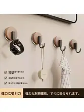 穴あけ不要 吸盤フック【強力吸着・バスルームやキッチン用・タオル掛け】