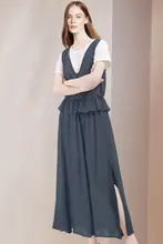 エレガントなデザインのトップスとスカート【開 slit・夏用・女性用】（セットアップ対応）