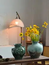 高級感ある緑色の異形陶器花瓶【水培用・セラミック・インテリア装飾】