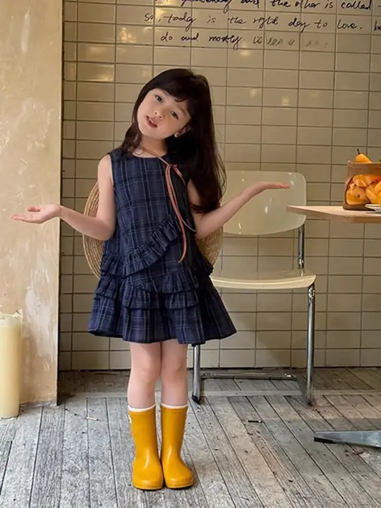 子供用夏のワンピース【不規則デザイン・肩紐付】（セットアップ対応）