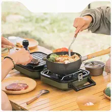 Naturehike 2口折りたたみアウトドアガスコンロ【携帯用・キャンプ調理器具】