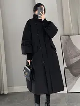 立襟デザインのブラックロングコート【極上の柔らかさ・冬用】