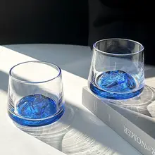 クリスタル富士山デザインのウイスキーグラス【インテリア用・創意的な山脈デザイン】