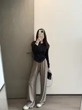 春用ワイドパンツ【ホワイト・ルーズフィット・ママ向け】（セットアップ対応）