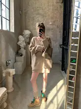 GV レディース Vネック毛糸セーター＆スカートセット【ふわふわ・フィット】