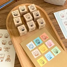 木製スタンプ【表情デザイン・メープル材使用】
