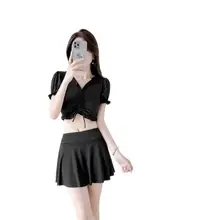 女性用 ビキニ風 スカート型水着【守りのデザイン・体型カバー・ビーチリゾートに最適】（セットアップ対応）