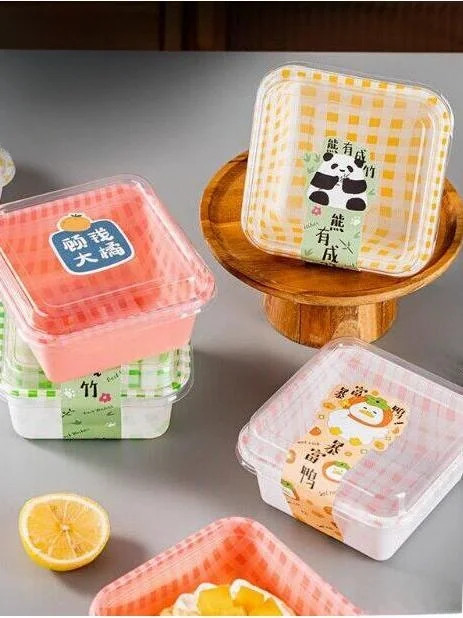 ティラミス用角型ケーキボックス：お持ち帰りやスイーツ包装に最適な使い捨て容器