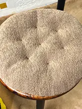 厚手のラウンドクッション【長時間座っても快適・柔らかい毛羽・椅子用】