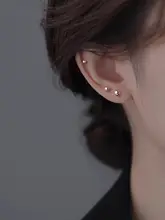 999純銀製 耳穴用ピアス【快適な着用・デザイン耳骨ピアス】