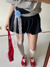 ボヘミアン風フラワーデザインウエストコード【手編み・スカートやデニムパンツに 最適】（セットアップ対応）