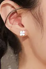 ピアス レディース クローバー モイサナイト シルバー999