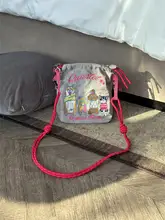 ボールチェーン刺繍ミニショルダーバッグ【夏用・スマホ対応・鍵と小銭用】